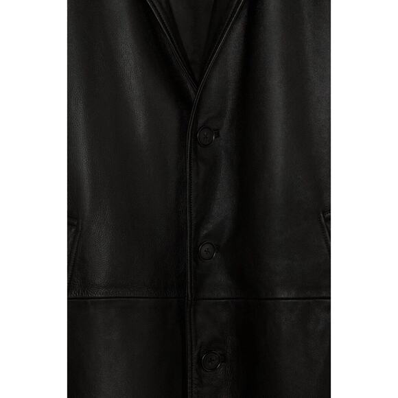 NWT Zara x Steven Meisel Black Real Leather Oversized Trench Coat Small - Picture 8 of 16